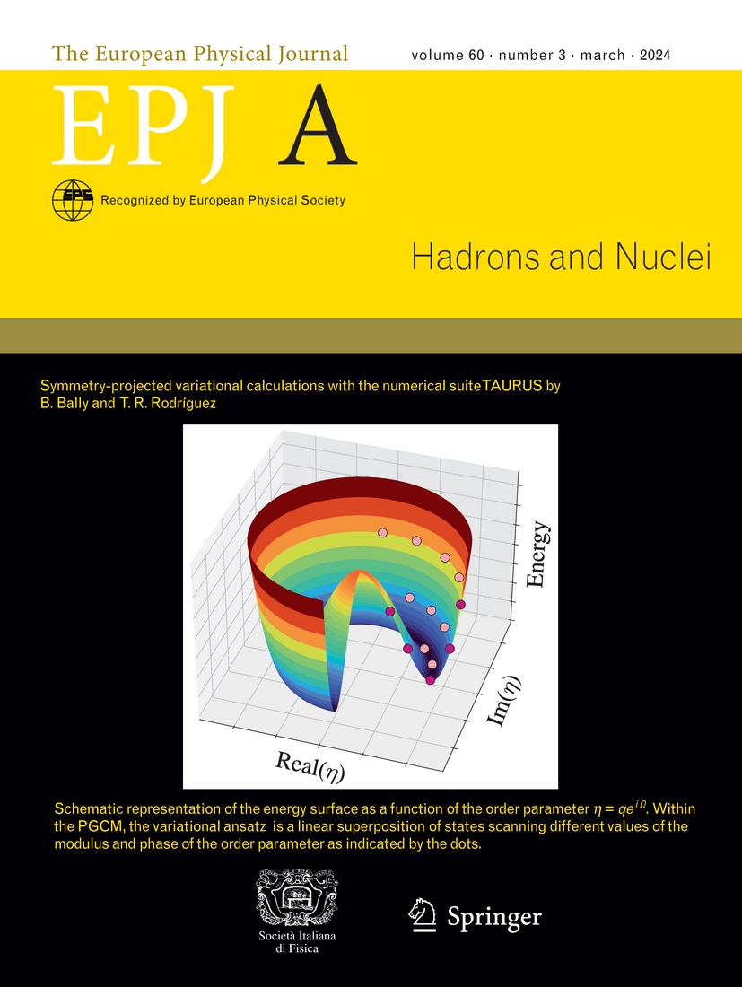 Un artículo participado por el GFN es elegido para la portada de The European Physical Journal A